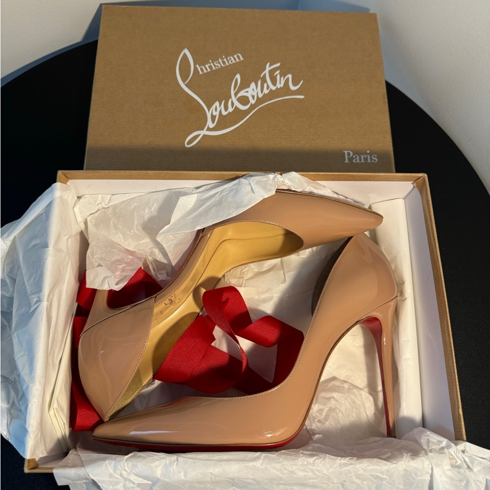Christian Louboutin Nude Patent Leather Pumps